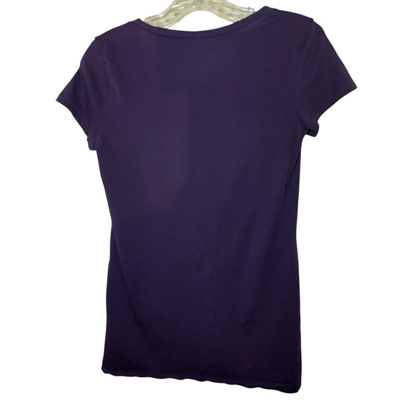 14th & Union Womens Pullover Cap Short Sleeve Scoop neck Tee Shirt Small Purple - Picture 10 of 12